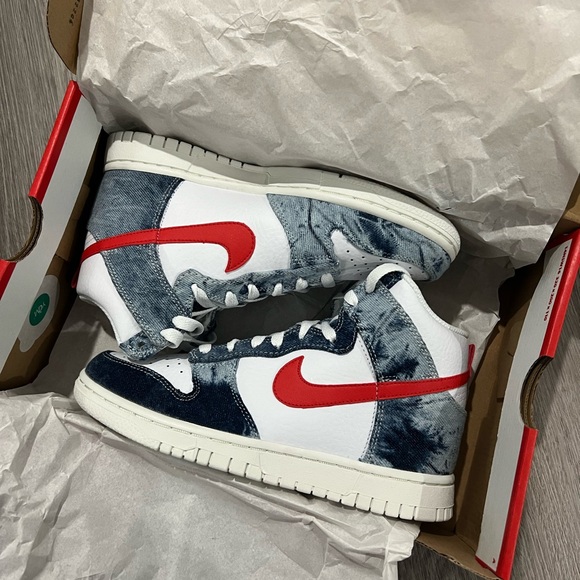 Nike Dunk High Washed Denim 7(W) 5.5(US) - Picture 5 of 7